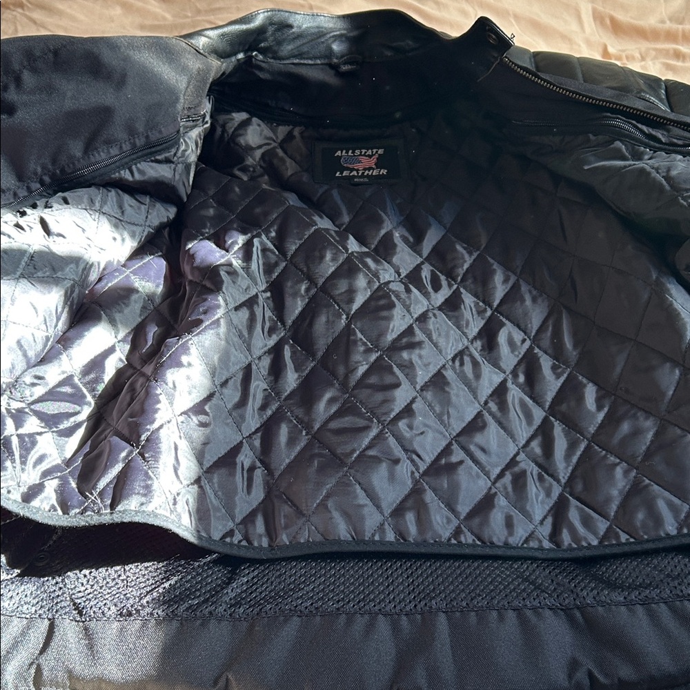 2XL All State Black motorcycle Jacket like new - Picture 4 of 10